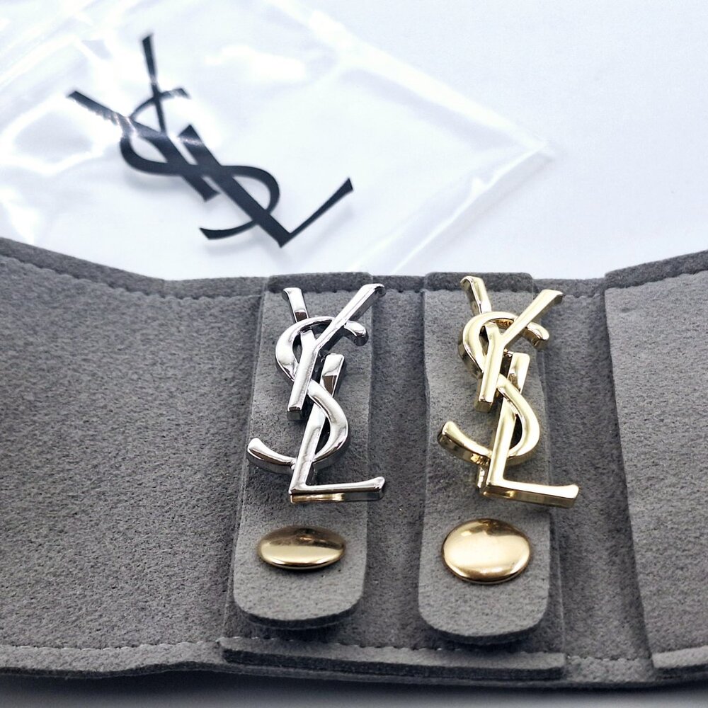 Bundle Vintage Gold Silver Yves Saint Laurent YSL Brooch Employee Appreciation 2 - Picture 5 of 8